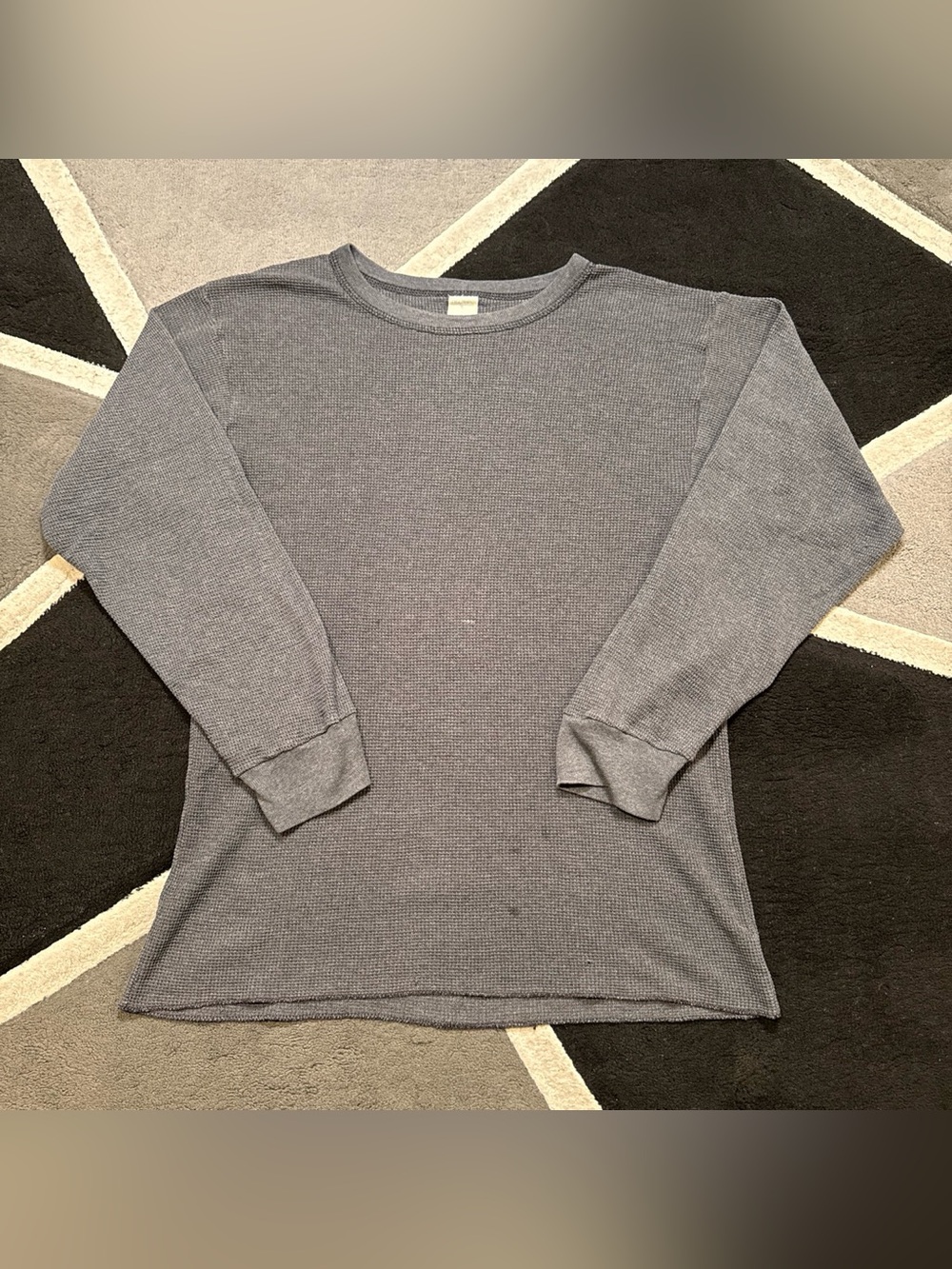 Vintage Gray waffle knit thermal long sleeve shirt